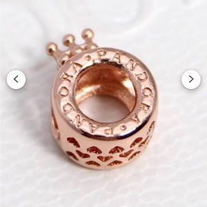 Pandora Rose Gold crown and hearts